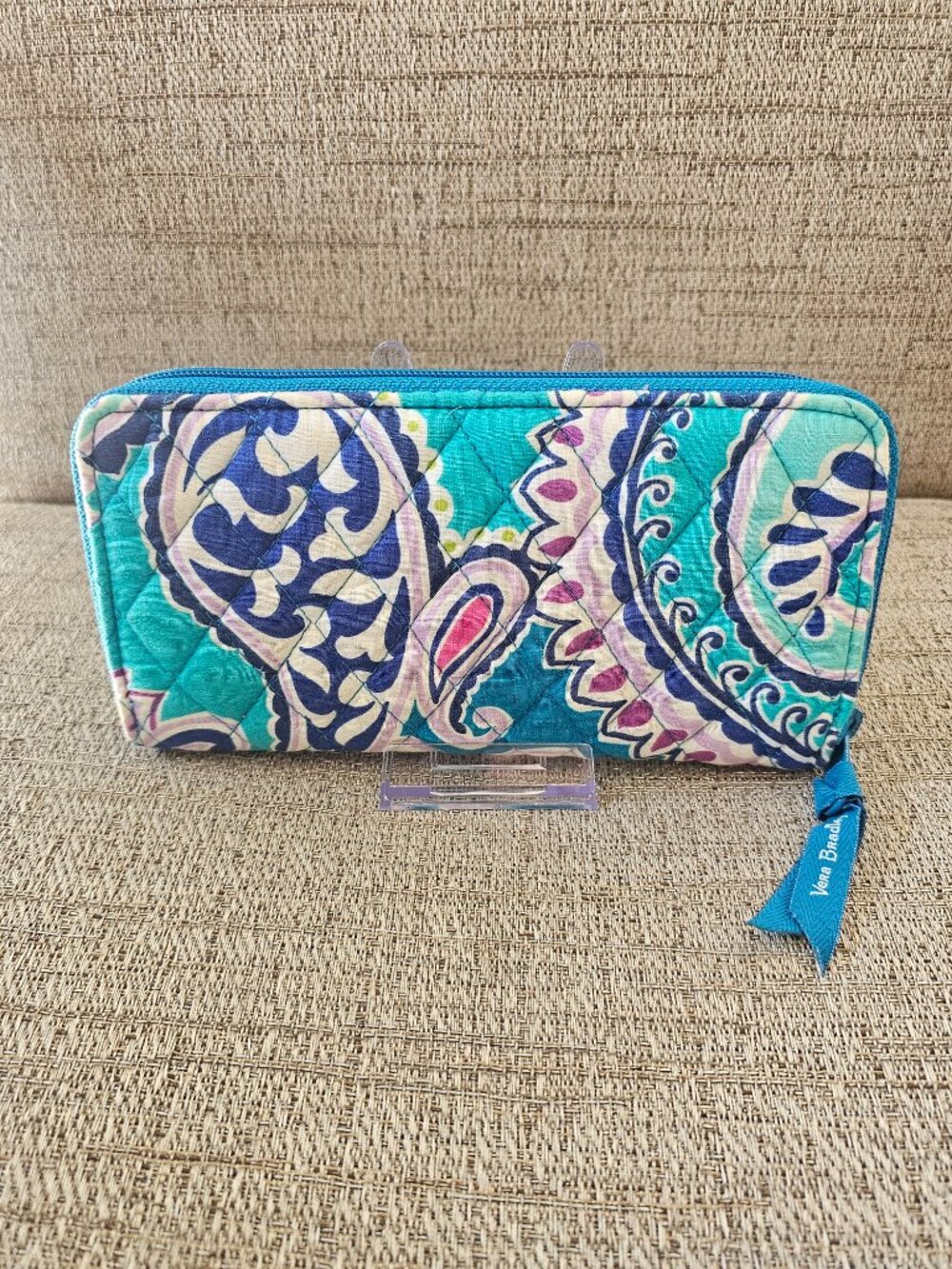 Vera Bradley Waikiki Paisley Print -   Zip-Around Wallet – EUC - Picture 6 of 9